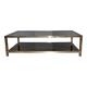 Coffee table with bronze mirror band by Belgo Chrom, 1970s.