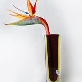 Brown and yellow cubic sommerso vase by seguso, murano, italy, 1970