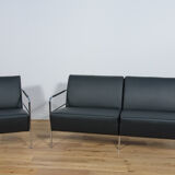 Swedish Leather Sofa and Armchair by Gunilla Allard for Lammhults, 1990s, Set of 2