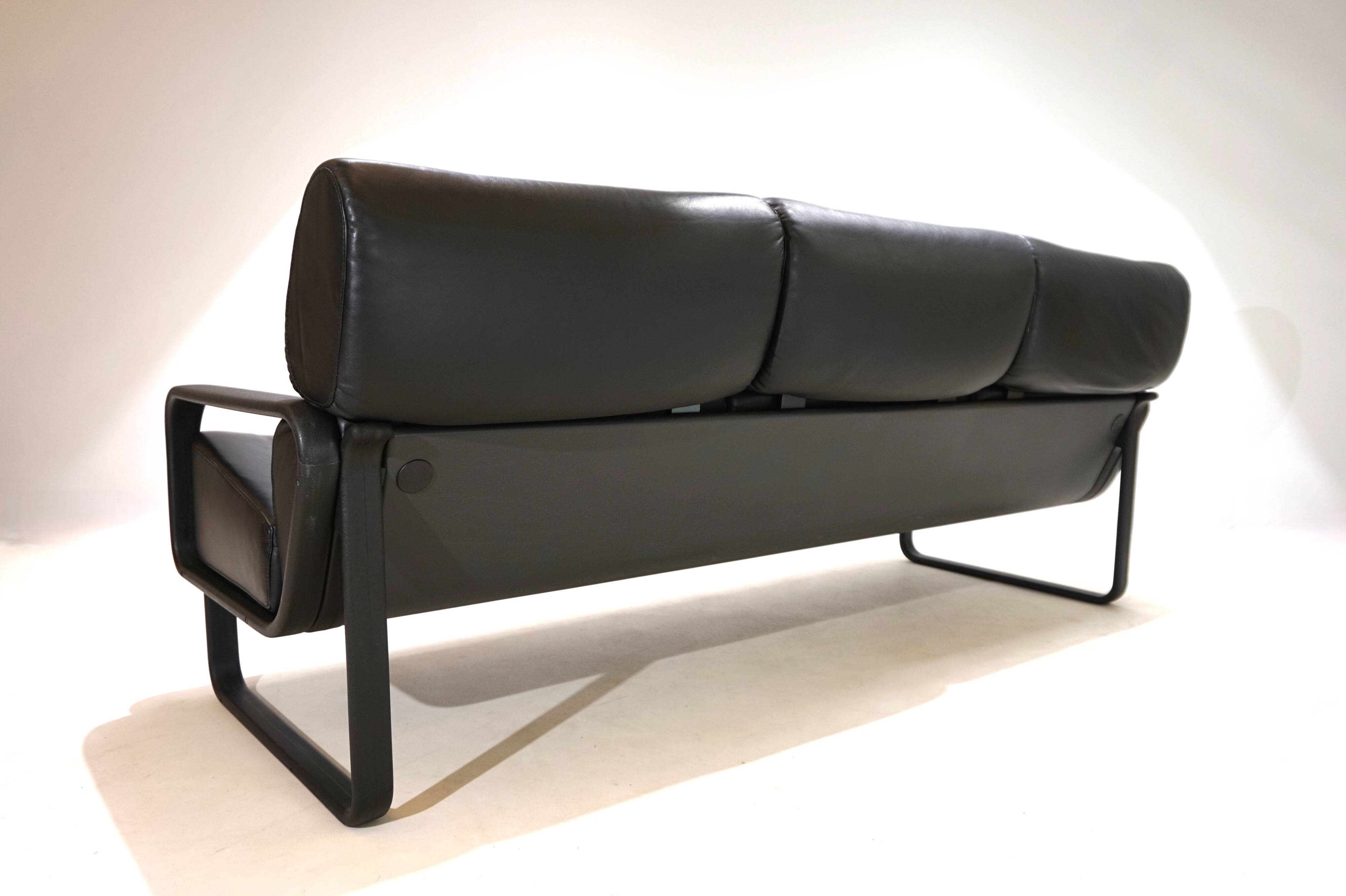 Drabert Lobbytop three-seater leather sofa by Otto Zapf, 1979