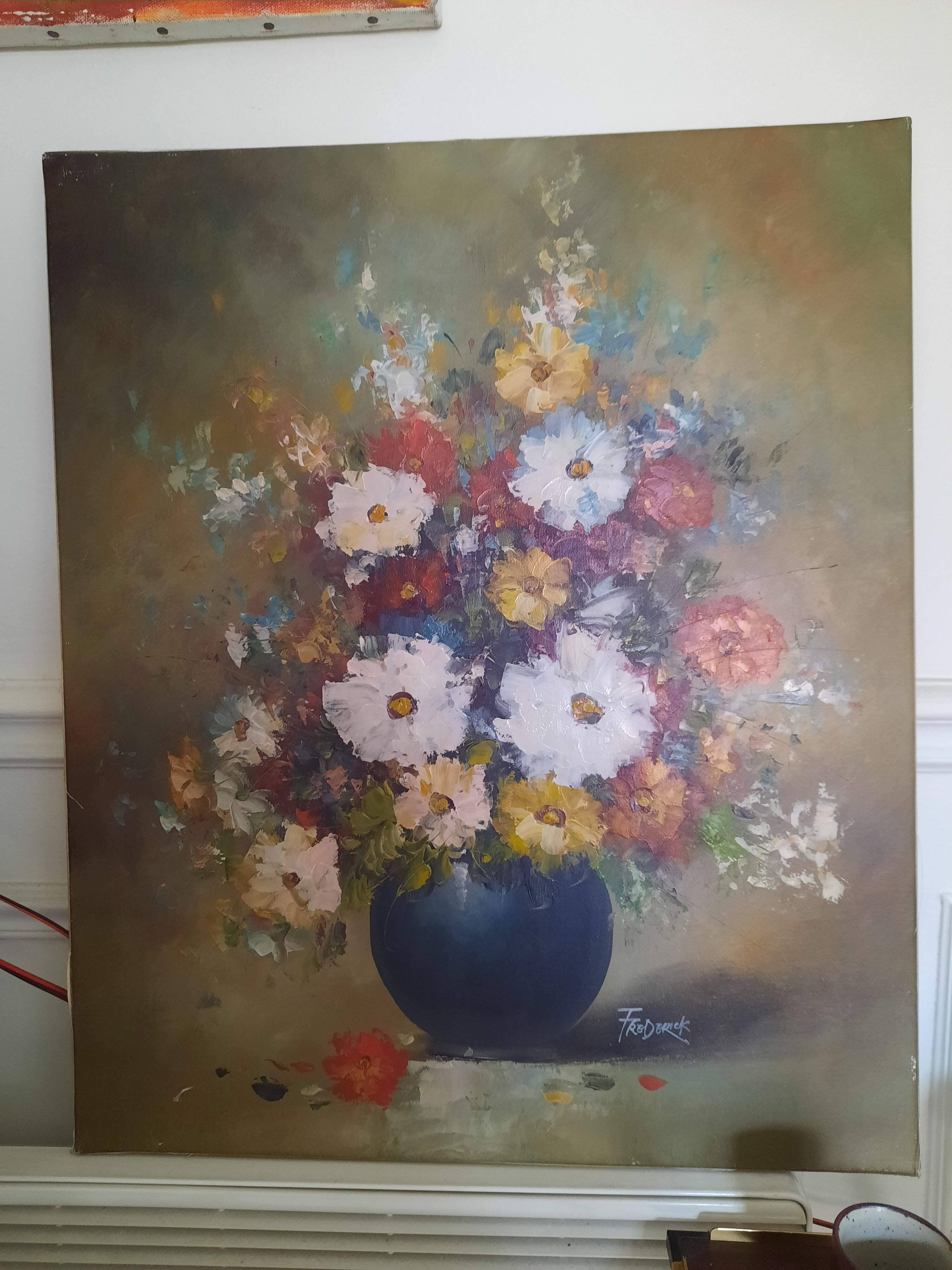 Painting flowers in a vase