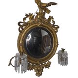 NAPOLEON III Style Witch Mirror With Tassel Candle Holders