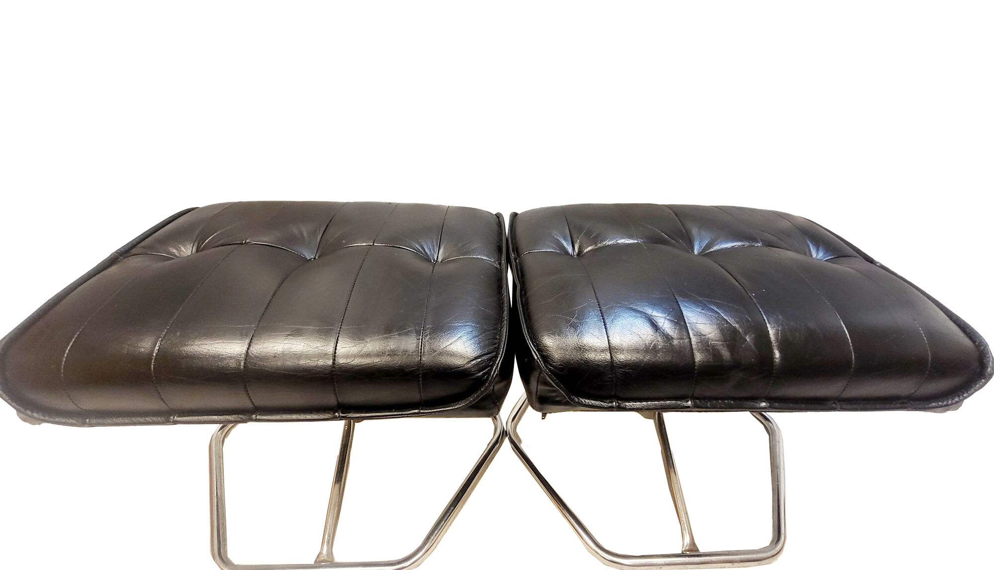 2 leather stools