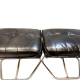 2 leather stools