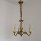 French Vintage Mid-Century Bronze 3-Light Traditional Style Chandelier