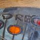 Vallauris coffee table signed drac 1960 wood earthenware steel