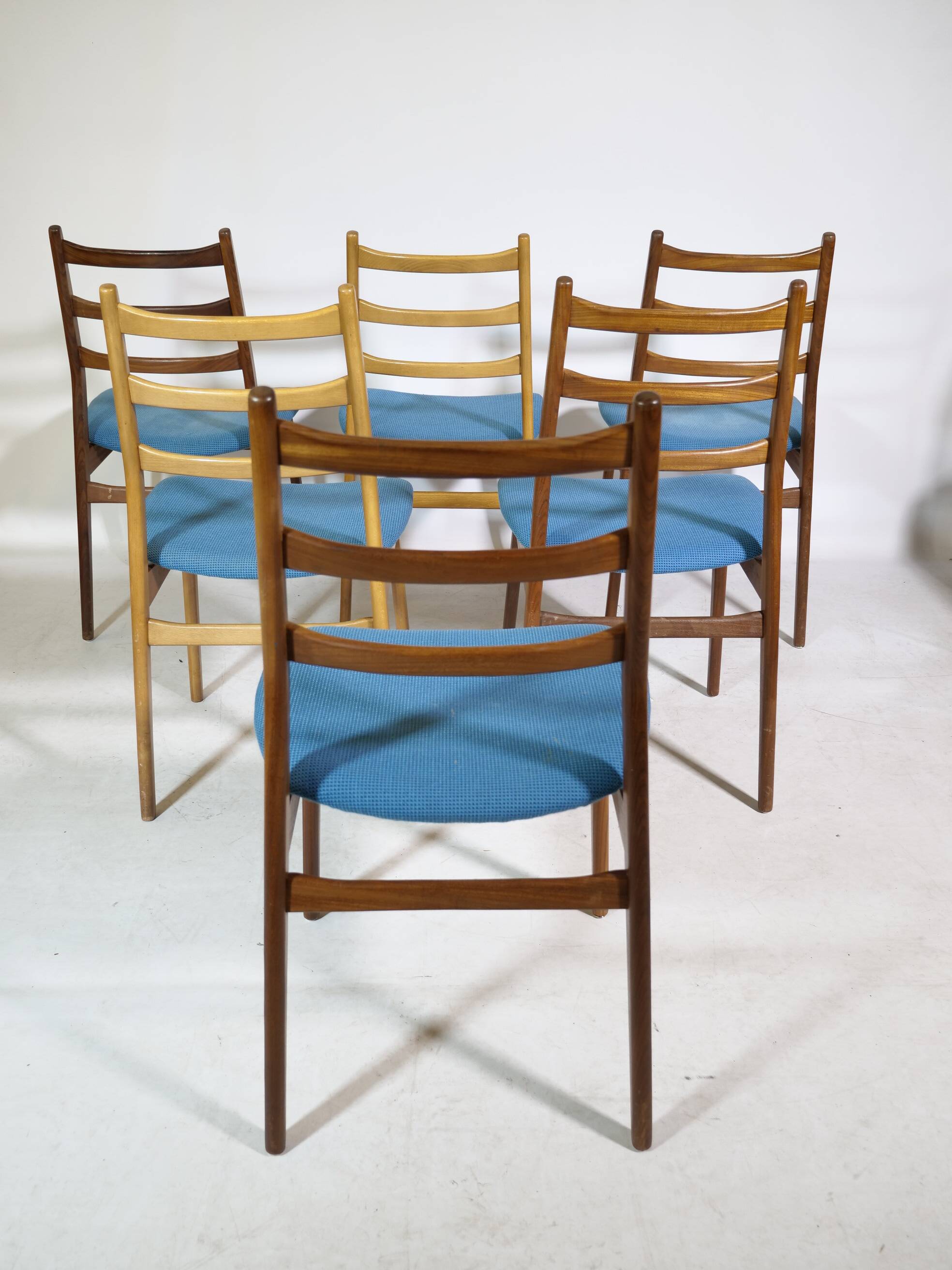 Mid-Century Design Teak and Walnut Dining Chairs by Casala, Set of 6, 1960s