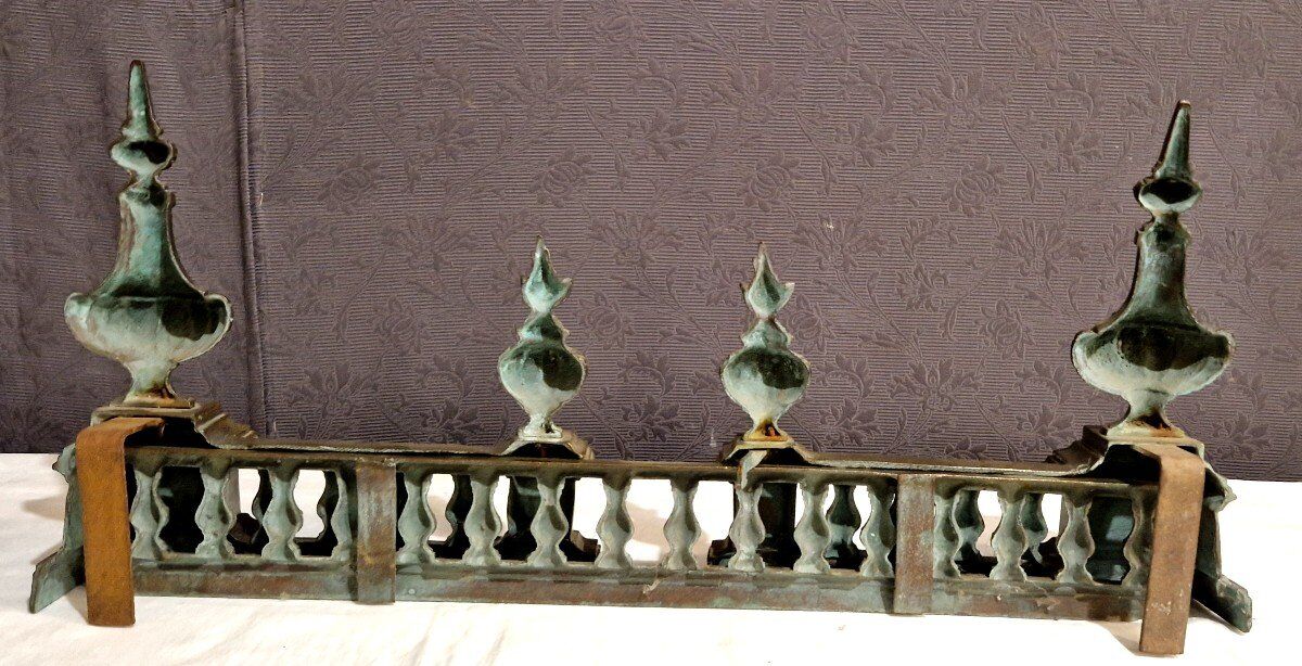 Barre de foyer/devant de cheminée en bronze XIXe
