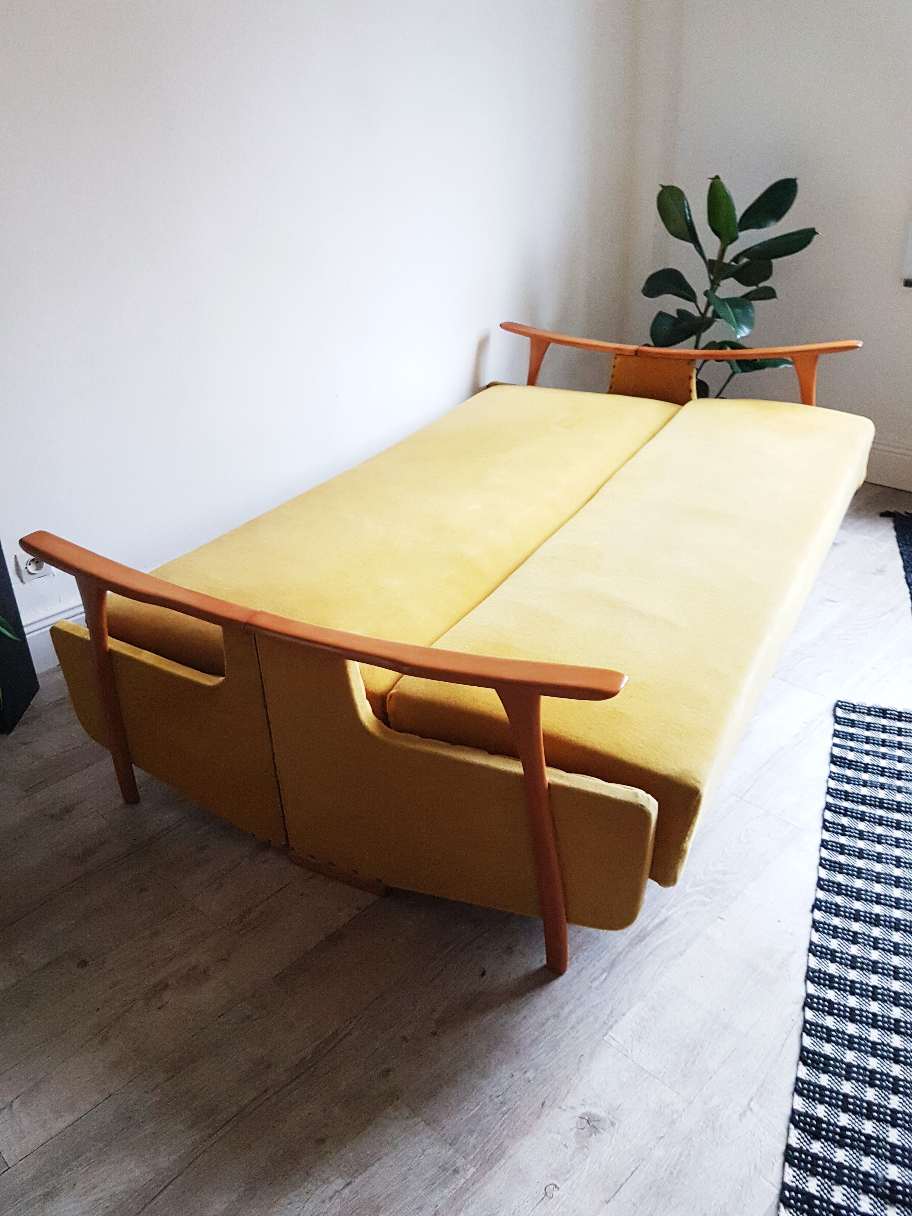 Banquette scandinave velours