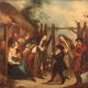 Painting oil on canvas genre scene from 18th century
