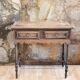 Raw wood console with drawers