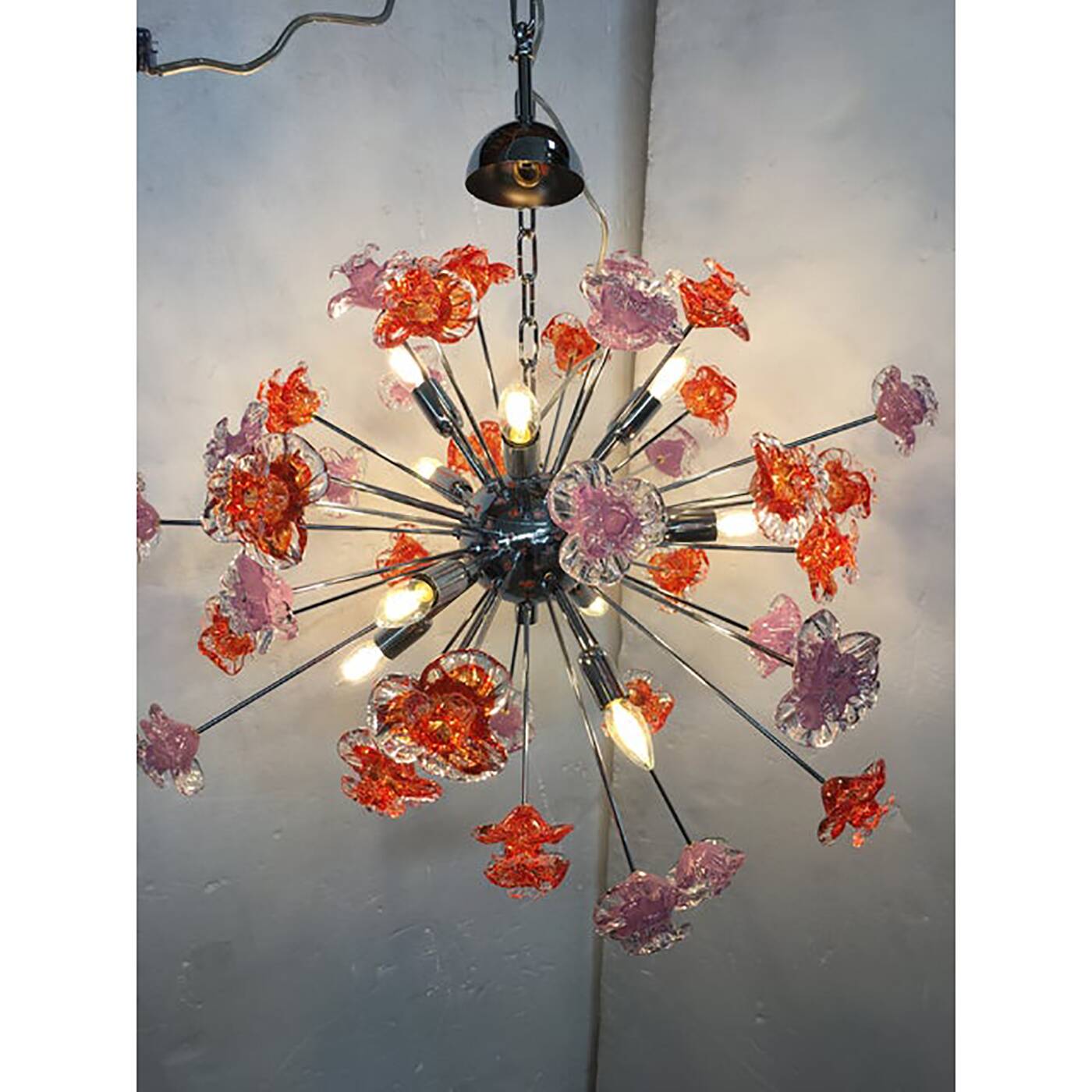 Murano Glass Flowers Italian Sputnik Candlestick