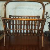 Old rattan magazine holder