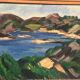 Original Swedish Oil on Canvas - "Lake" by Kersti Flyckt - Signed - Vintage and Framed - 79 × 66 cm (31.1 in × 26 in)