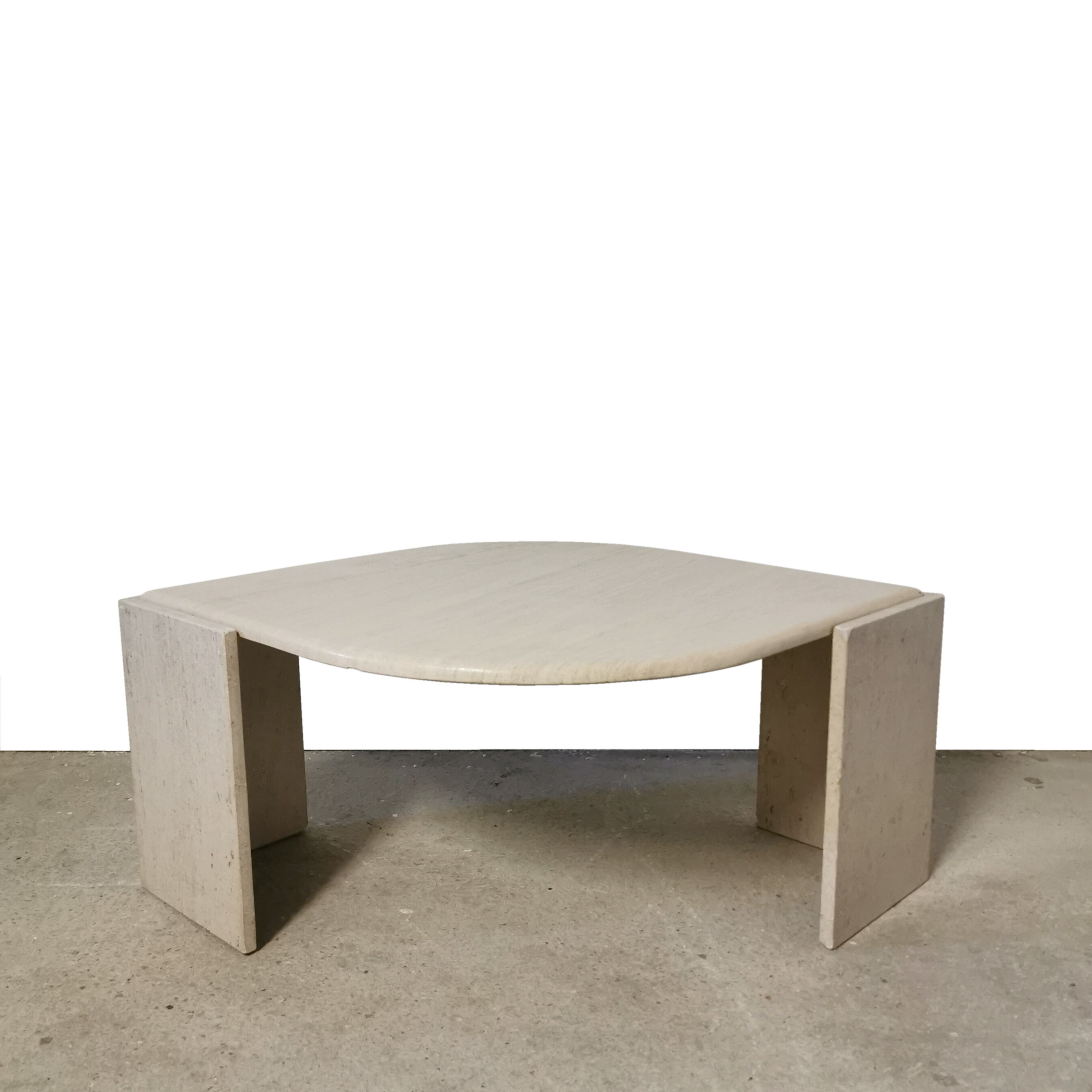 Italian work travertine coffee table, 1970