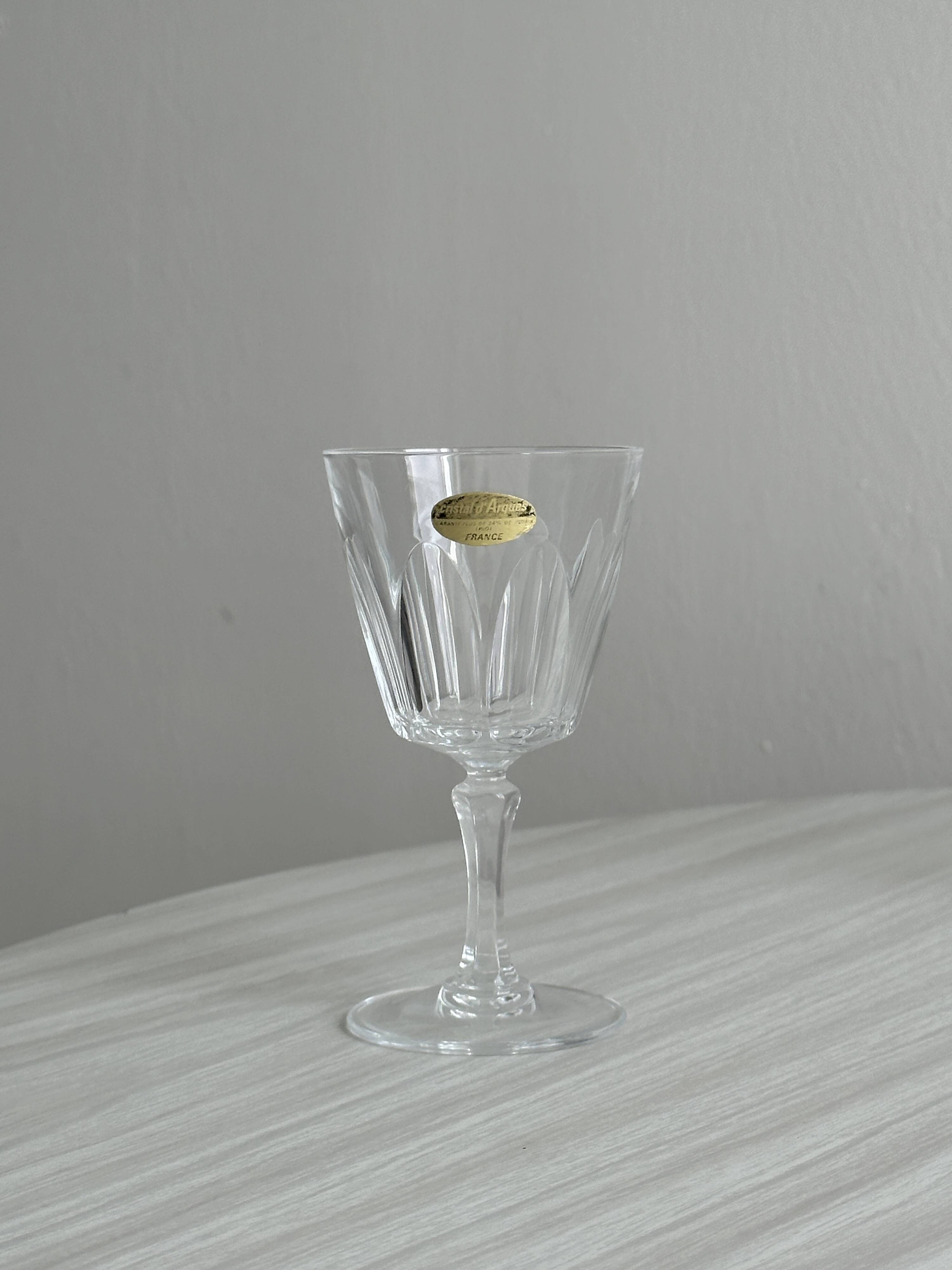 4 vintage crystal liqueur glasses