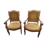 Pair of walnut armchairs period Consulate