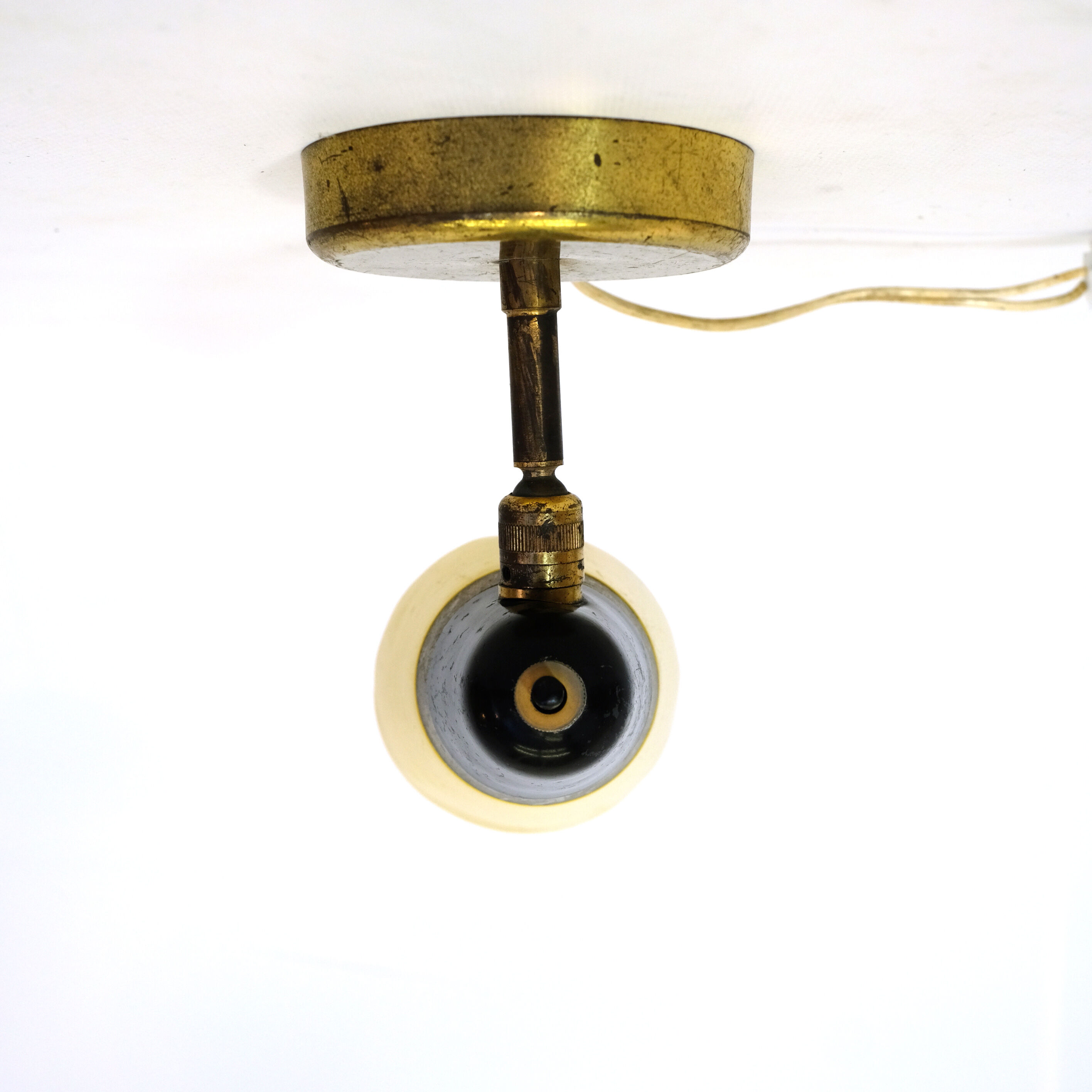 Yellow and black two-tone wall lamp from 50-60 years