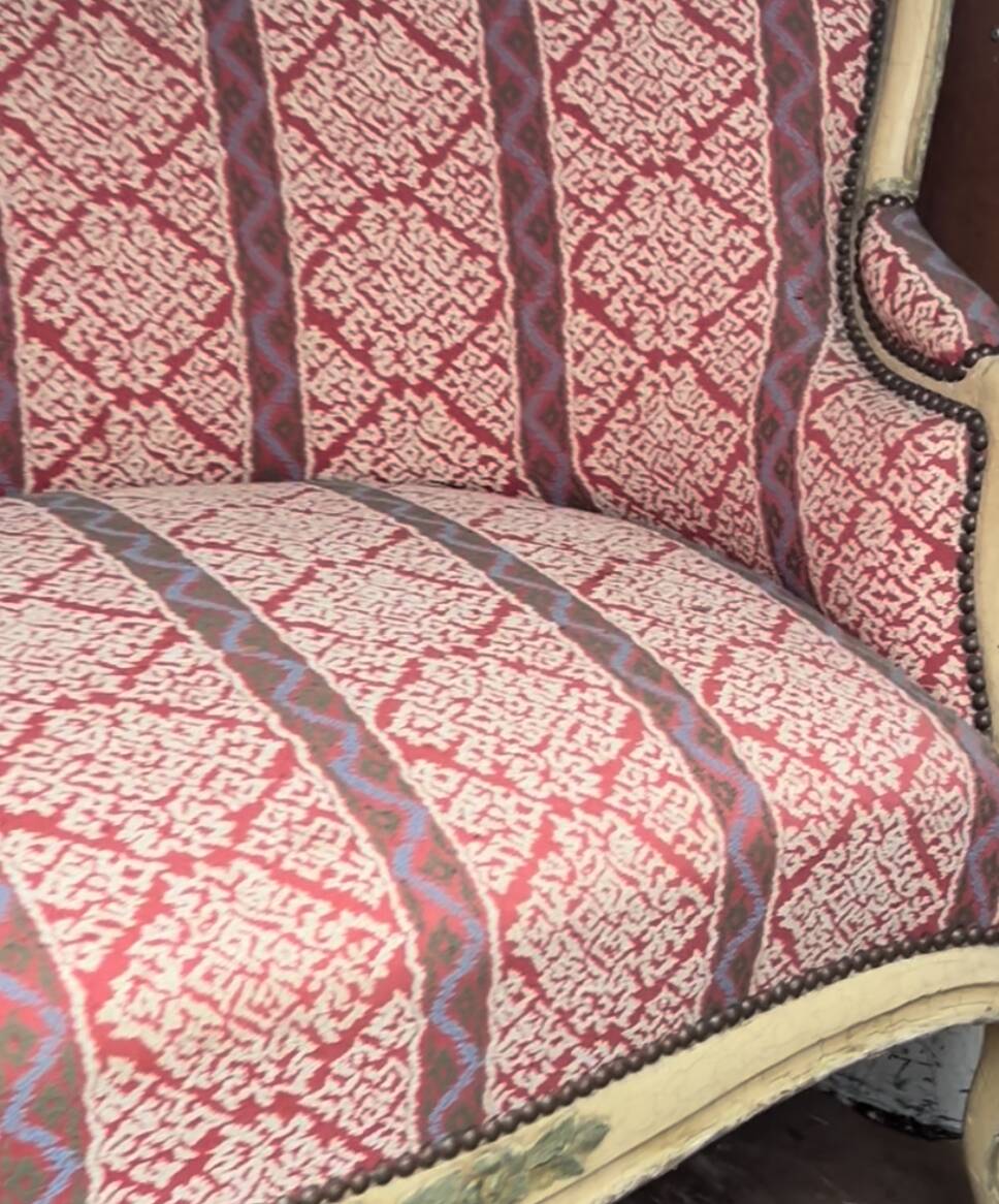 Antique Louis XV style bench, Napoleonic III period.
