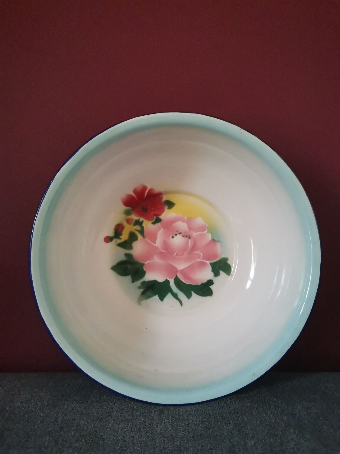 Glazed sheet metal bowl 1950