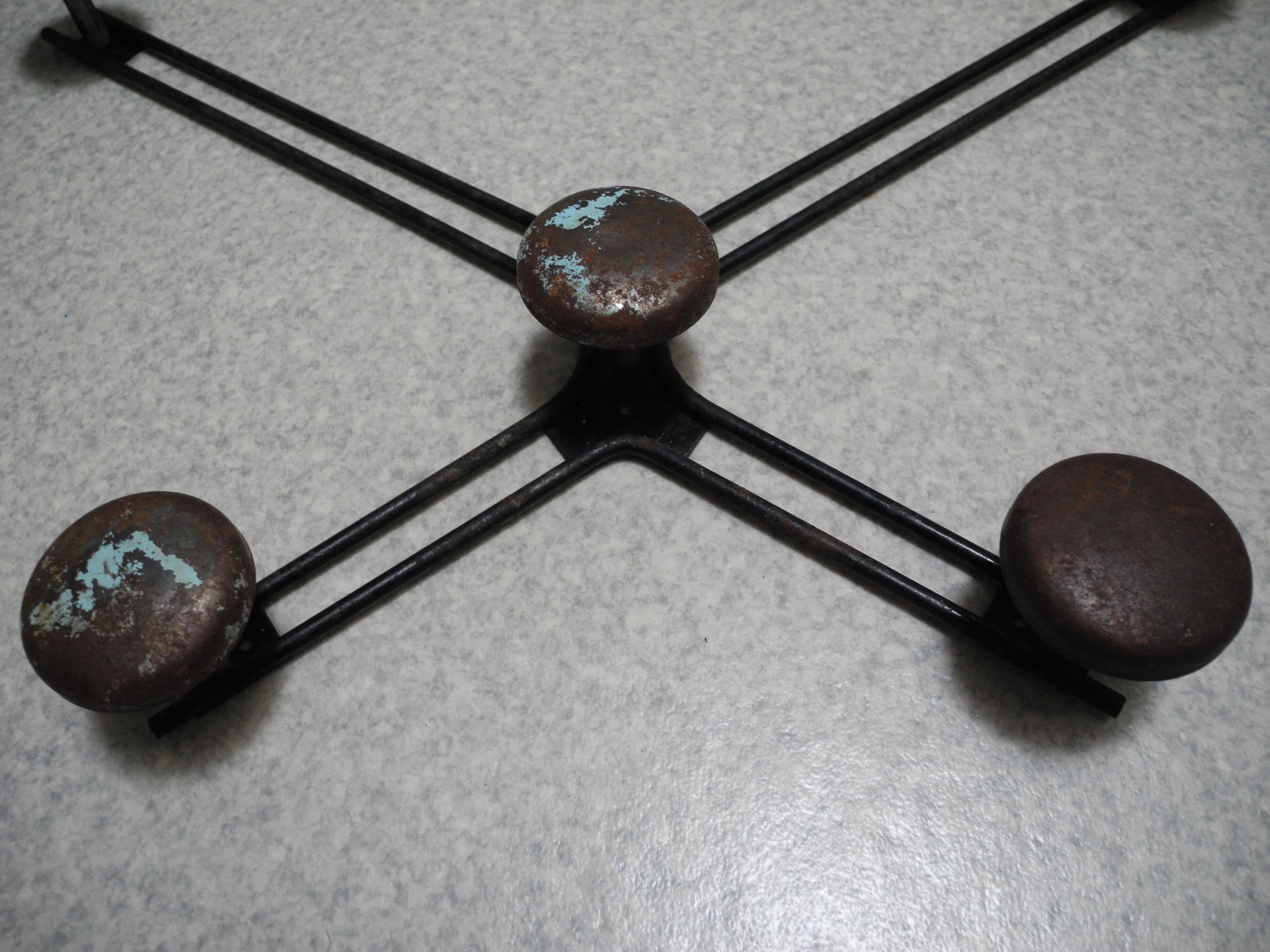 Old metal wall coat rack, vintage 60s decor