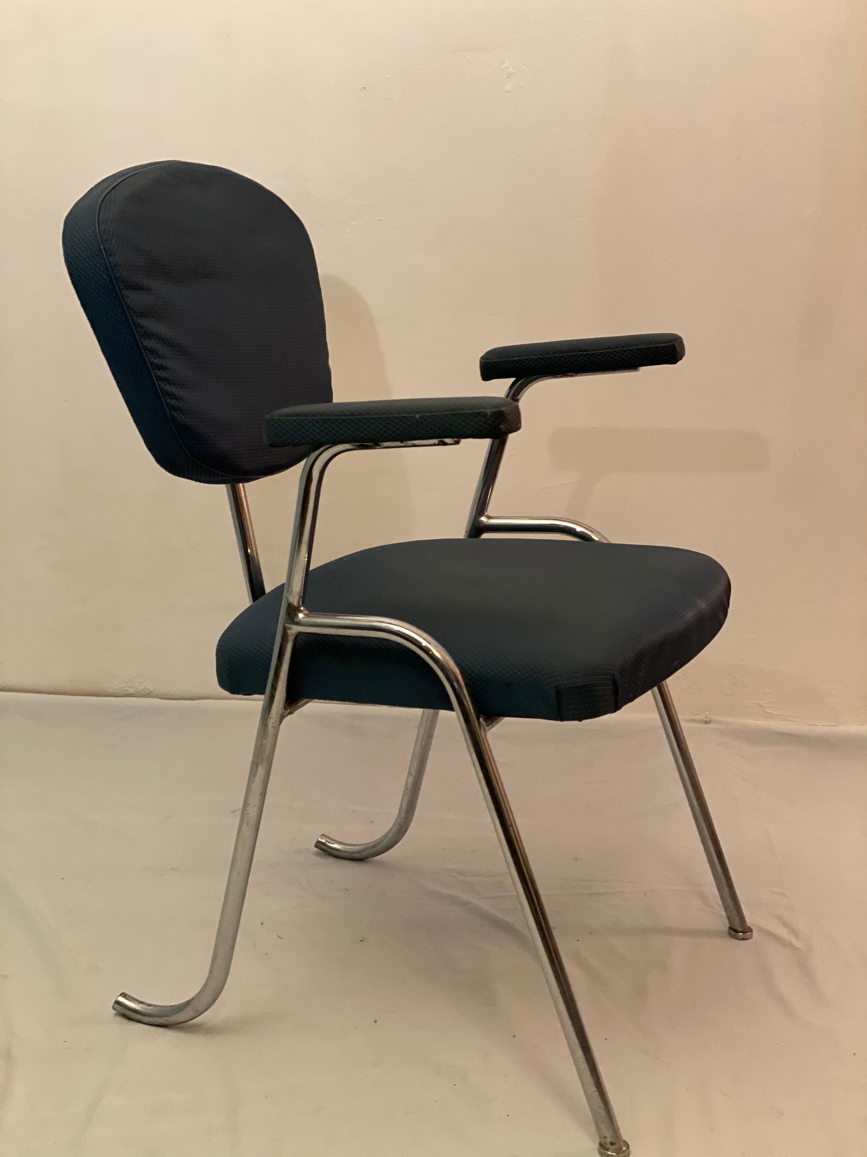 Industrial tubular art deco chair