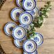 Set of 12 vintage blue flower dessert plates