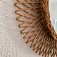 Vintage mirror 1960 sun rattan flower wicker - 37 cm