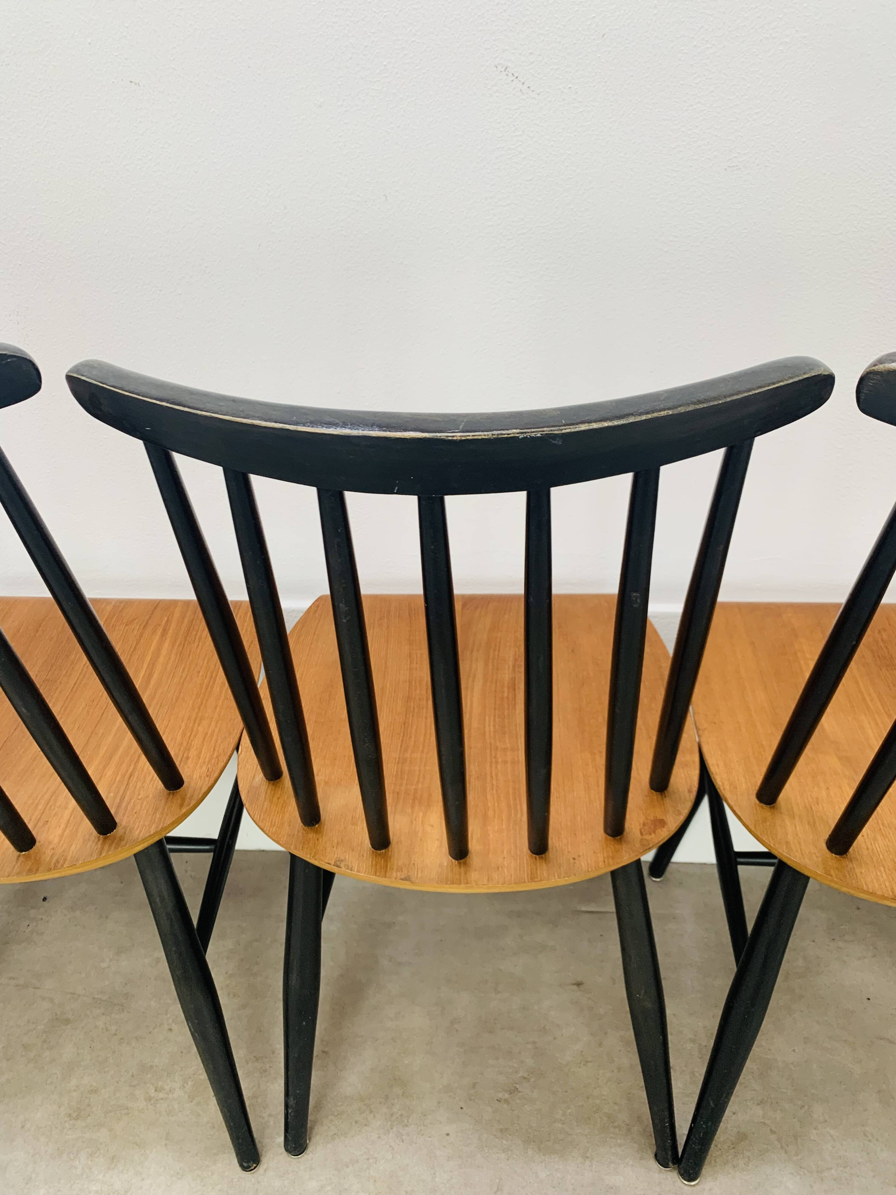 6 Fanett chairs by Ilmari Tapiovaara, Scandinavian, 1960s