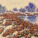 Reproduction tableau paysage coquelicots