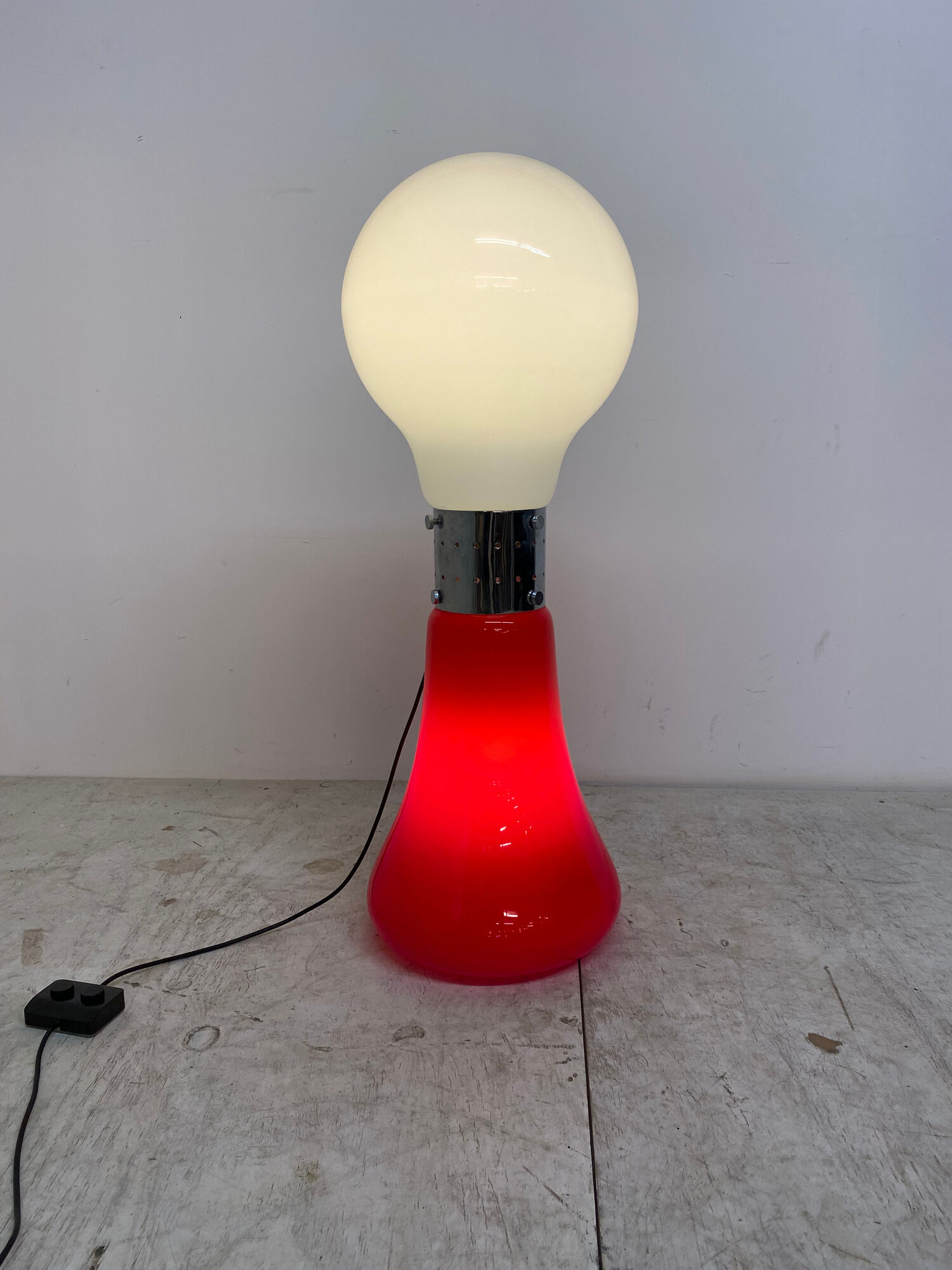 Italian Space Age Glass Floor Lamp by Carlo Nason, 1970s
