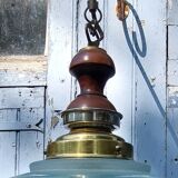 Blue globe hanging lamp