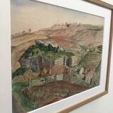 Watercolor drawing seen from Ardèche (Privas).