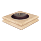 Square Italian Travertine Ashtray with Removable Metal Dish 1970