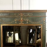 Mirror trumeau ancient in wood sculpted style Louis XVI 19th, 135x134