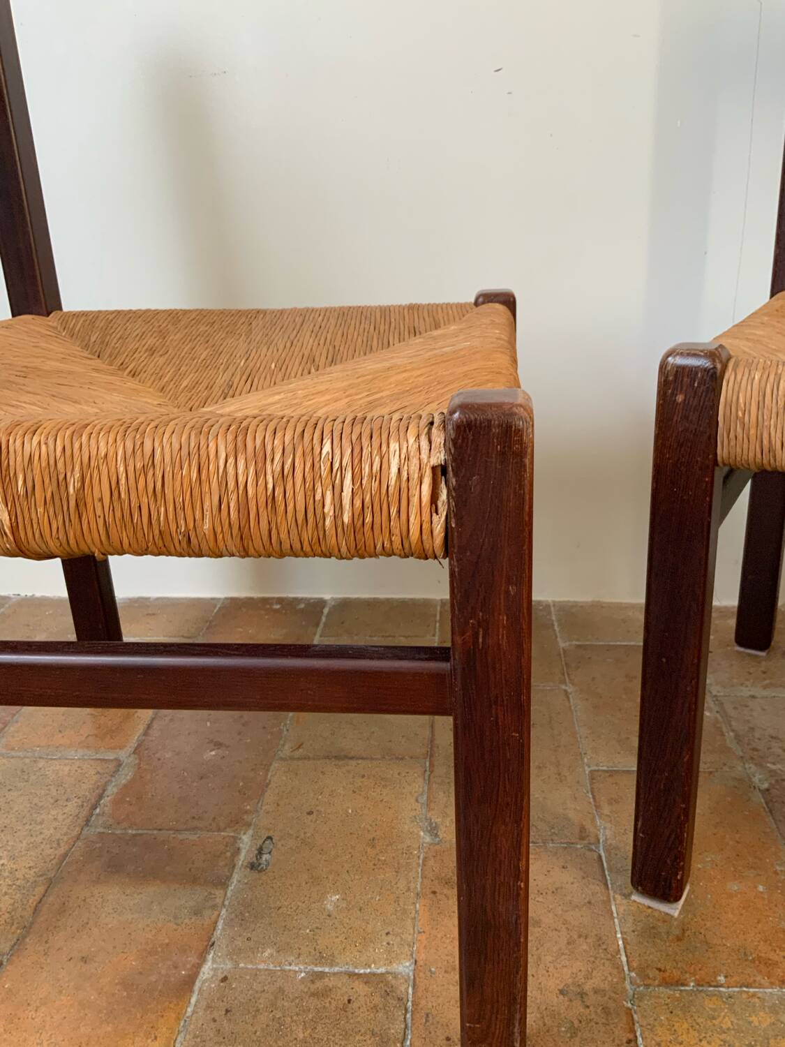 Pair of Mid-Century wicker chairs
