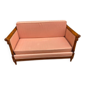 Canapé corbeille style directoire Louis XVI en bois massif et tissu