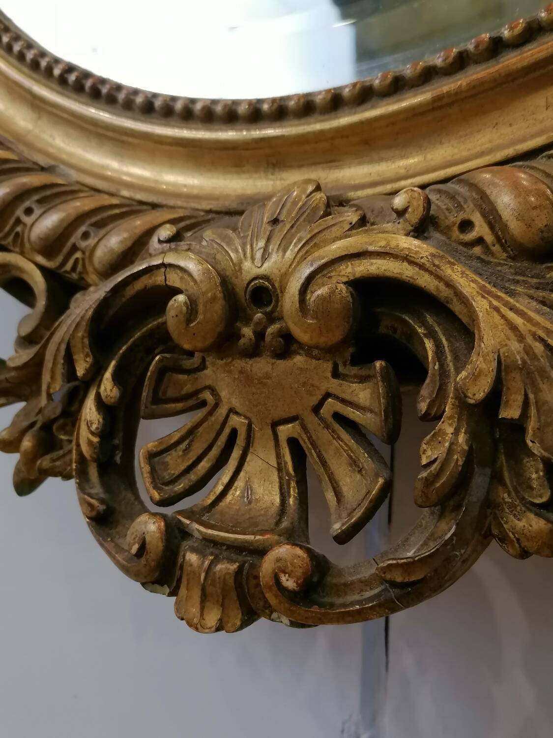 Louis XV style mirror in wood and gilded stucco, Napoleon III period