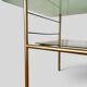 Table basse moderniste en métal et verre fumé