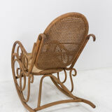 Rocking chair curved wood and cannage