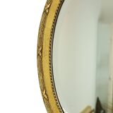 French Oval Facet Cut Mirror with Bow Classic 51cm