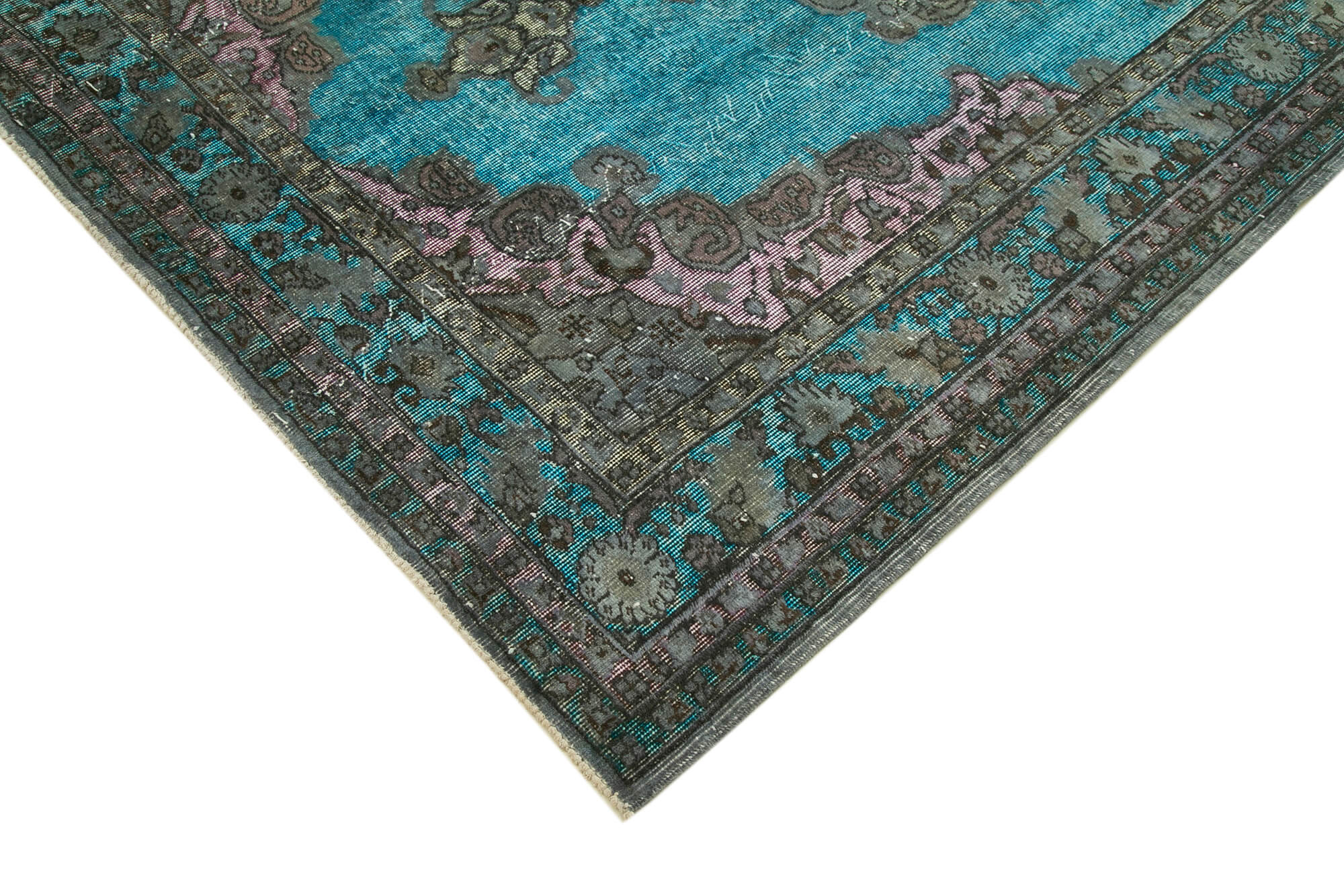 Handmade carved anatolian 1980s 180 cm x 271 cm grey rug