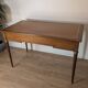 Antique Louis XVI style vintage desk, leather, brass, cherry wood
