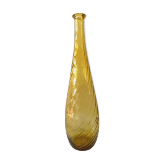 Ancienne carafe d’Empoli en verre ambré