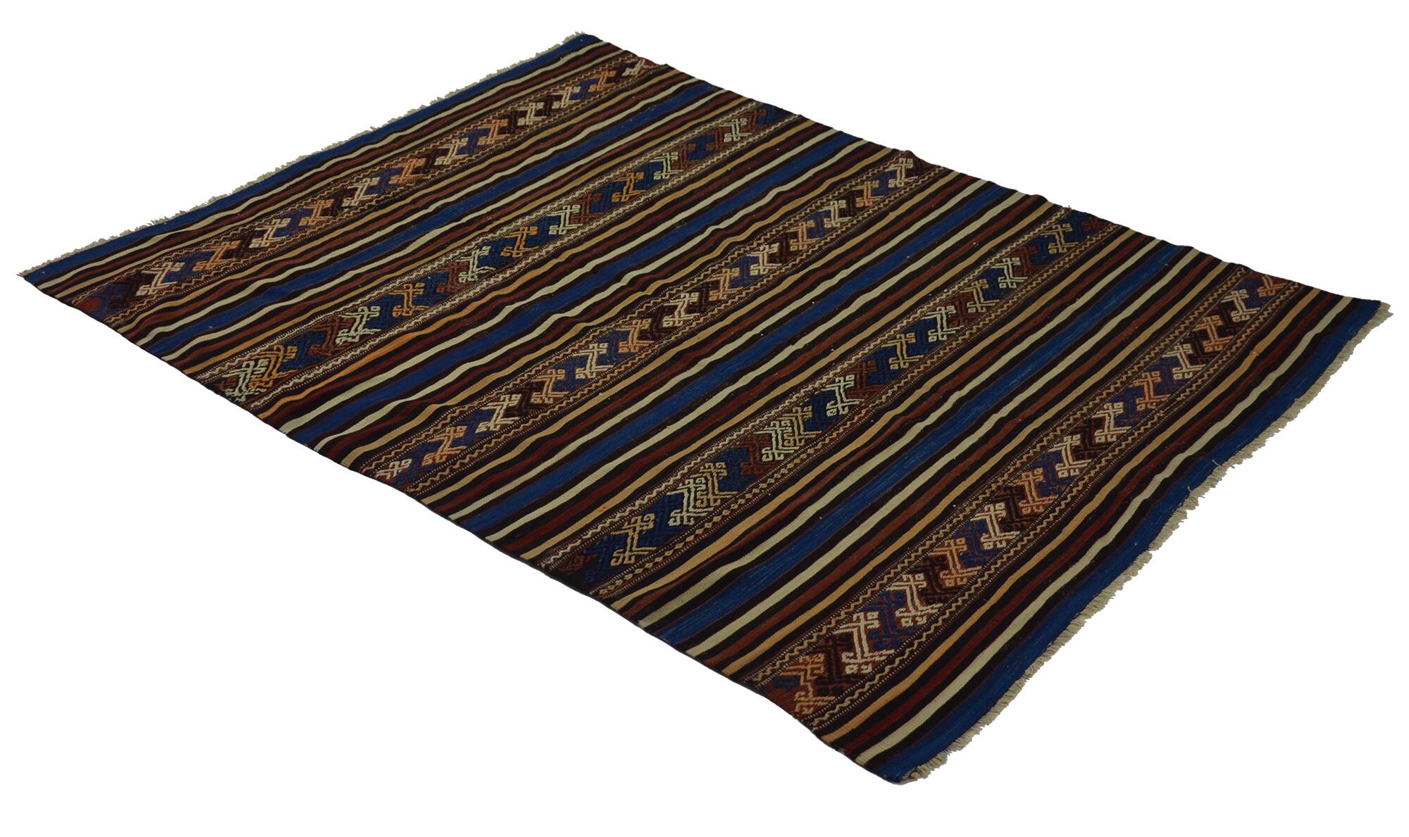 Turkish Anatolian Handmade Vintage Area Kilim Rug 186 cm x 144 cm