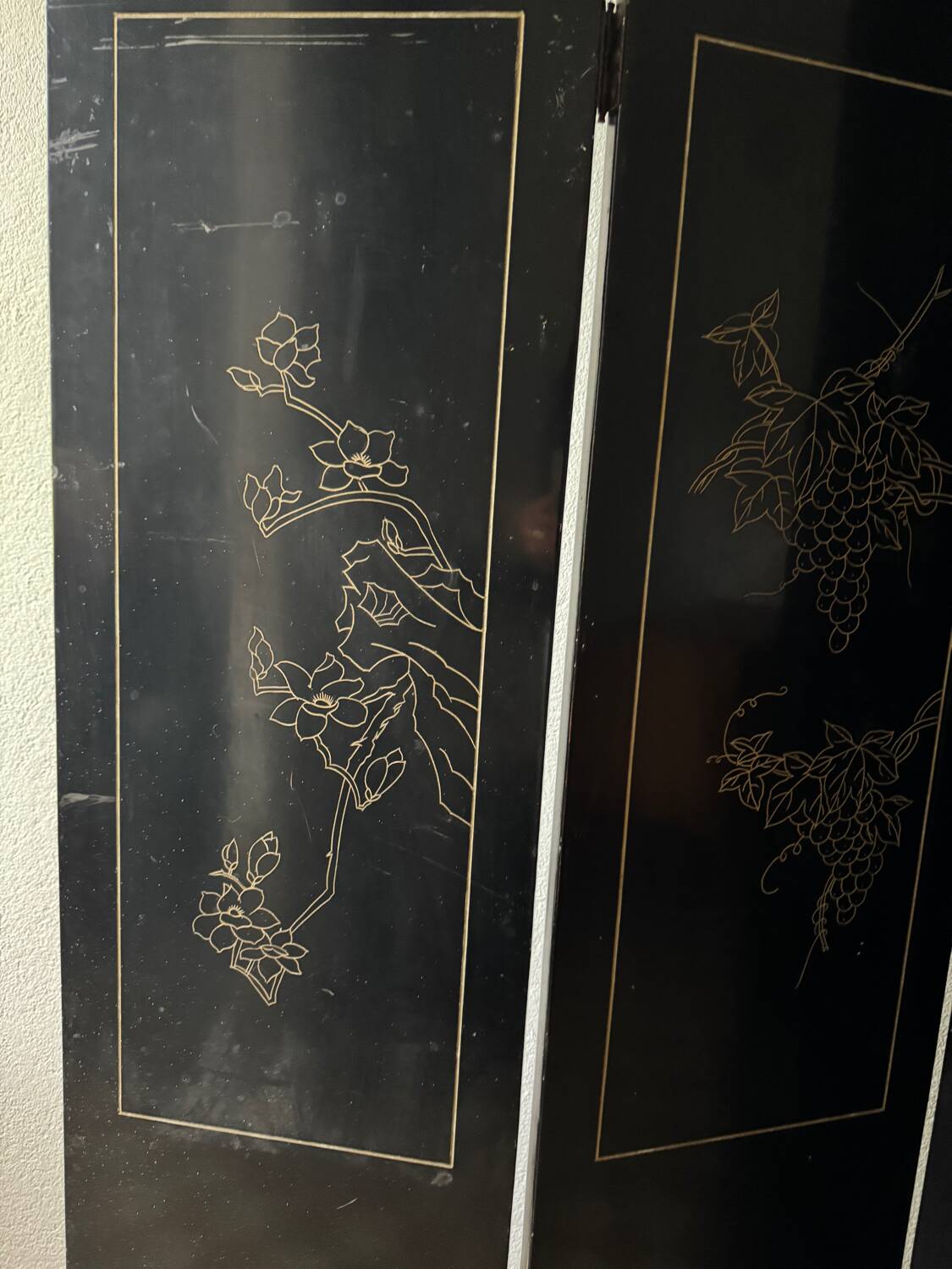 Antique Chinese lacquer screen