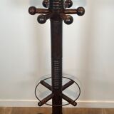 Portemanteau brutaliste en chêne sculpté de Charles Dudouyt