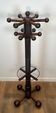 Brutalist coat rack in carved oak by Charles Dudouyt
