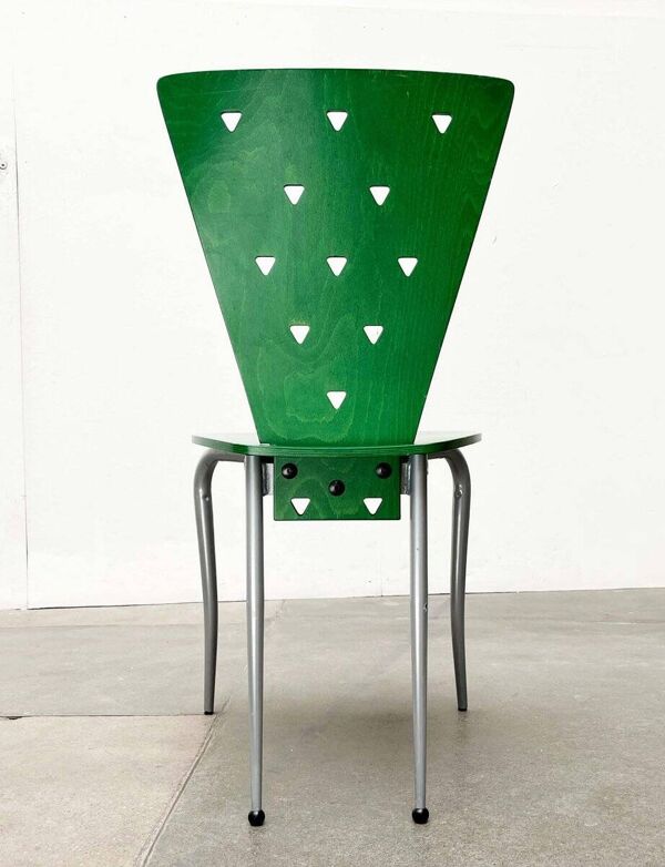 Chaise postmoderne italienne verte, années 1980