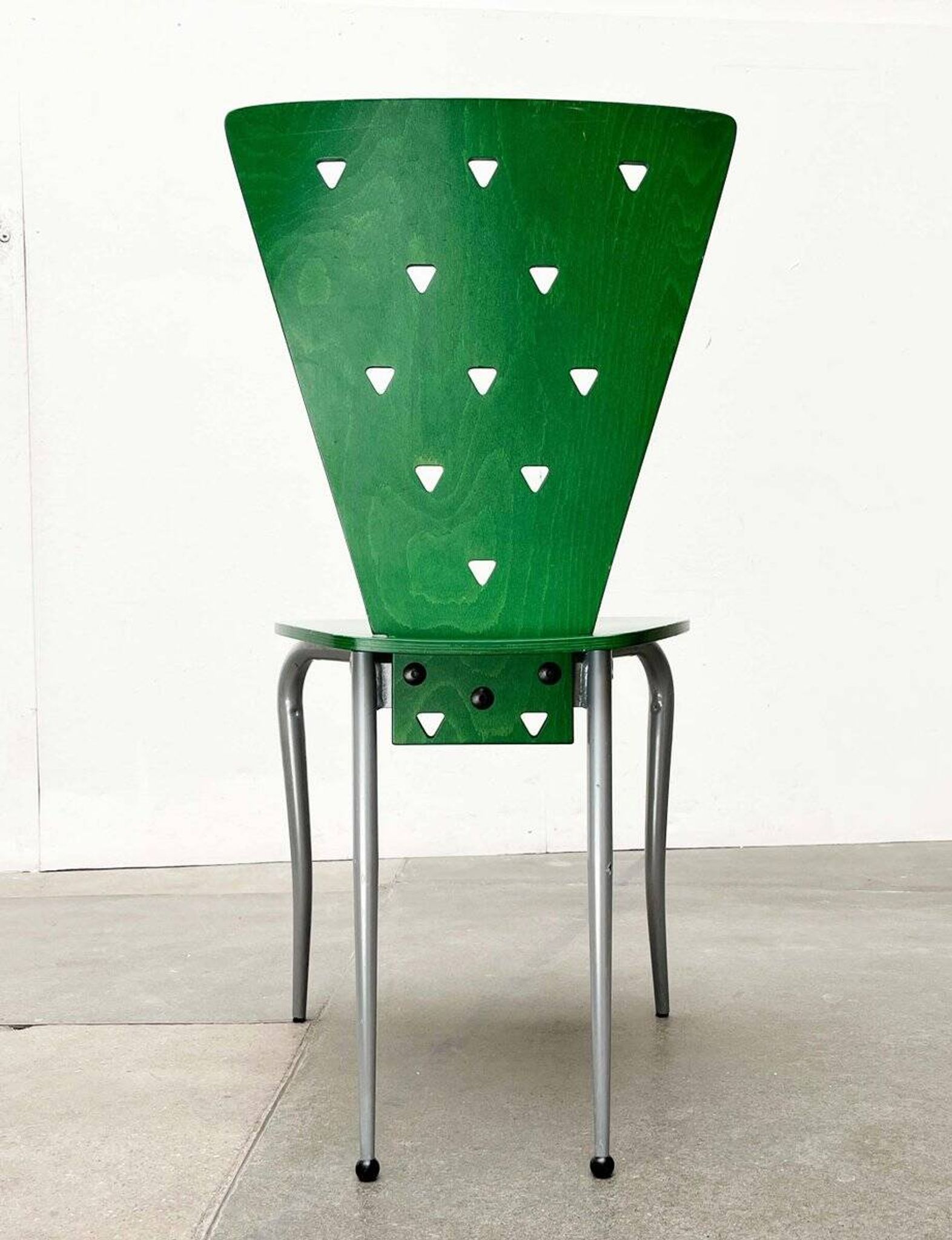 Chaise postmoderne italienne verte, années 1980